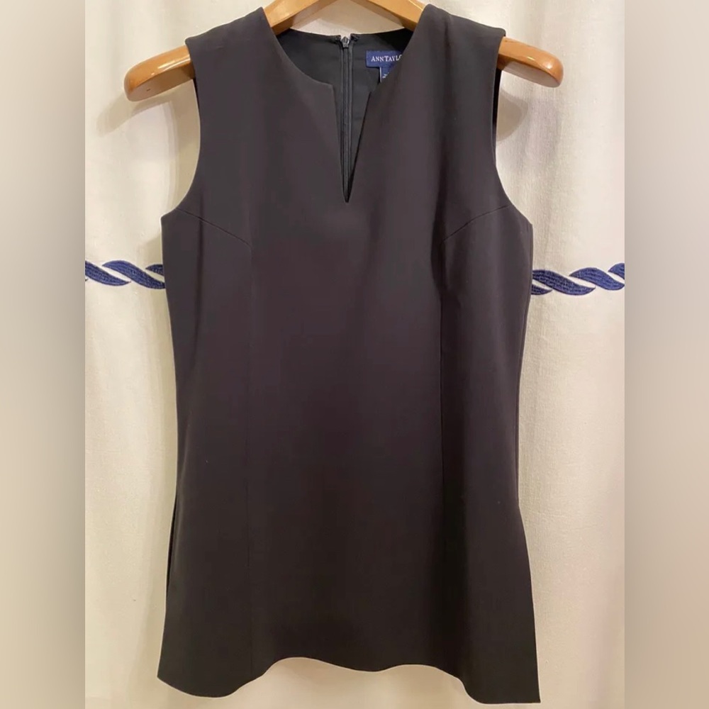 Ann Taylor black tunic Top OP